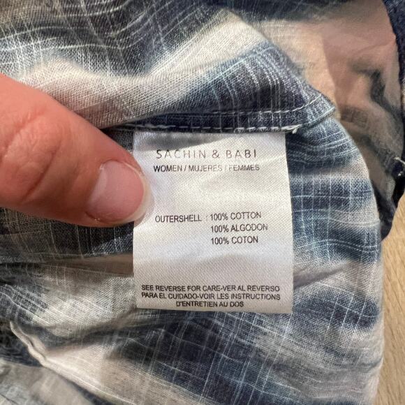 SACHIN & BABI Women's Kyle Gingham Dress Size S In Navy Blue/White - Picture 11 of 12